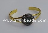 CGB2031 25mm coin plated druzy agate bangles wholesale