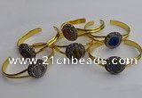 CGB2035 25mm coin plated druzy agate bangles wholesale