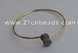 CGB2040 10mm coin plated druzy agate gemstone bangles wholesale