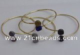 CGB2048 10mm coin plated druzy agate gemstone bangles wholesale