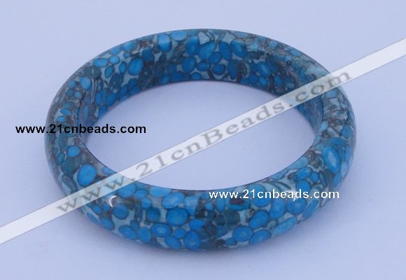 CGB209 Inner diameter 60mm fashion flower turquoise gemstone bangle