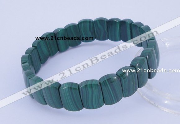 CGB224 7 inches 8*12mm rectangle natural malachite gemstone bracelets