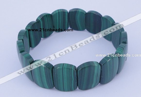 CGB225 7 inches 11*16mm rectangle natural malachite gemstone bracelets