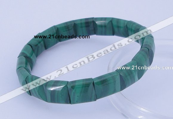 CGB226 7 inches 10*10mm square natural malachite gemstone bracelets