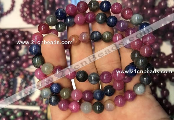 CGB2516 7.5 inches 7.5mm - 7.8mm round ruby sapphire beaded bracelets