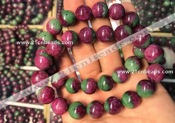 CGB2523 7.5 inches 12mm round ruby zoisite beaded bracelets