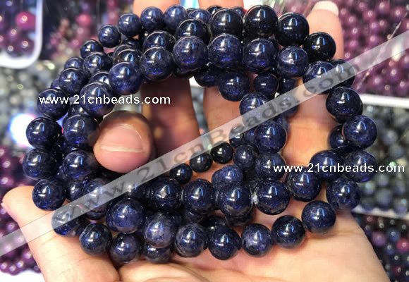 CGB2532 7.5 inches 6mm round sapphire gemstone beaded bracelets