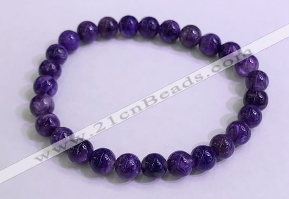 CGB2560 7.5 inches 7mm round charoite gemstone beaded bracelets