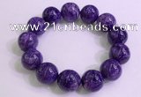 CGB2566 7.5 inches 18mm round charoite gemstone beaded bracelets