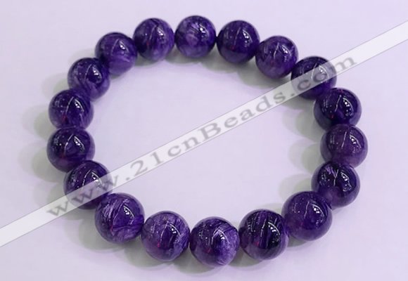 CGB2572 7.5 inches 11mm round charoite gemstone beaded bracelets