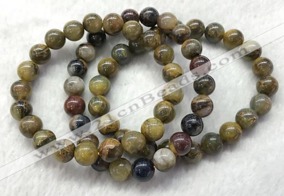 CGB2600 7.5 inches 9mm round natural pietersit beaded bracelets