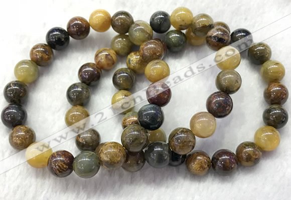 CGB2601 7.5 inches 10mm round natural pietersit beaded bracelets