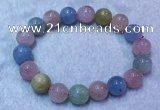 CGB2631 7.5 inches 11mm round natural morganite beaded bracelets