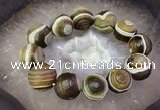 CGB3010 7.5 inches 16*19mm - 20*22mm carved round agate bracelet