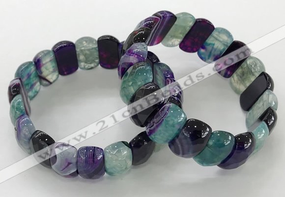 CGB3131 7.5 inches 10*20mm faceted oval agate bracelets