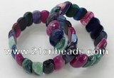 CGB3133 7.5 inches 10*20mm faceted oval agate bracelets