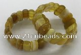 CGB3140 7.5 inches 11*23mm faceted oval agate bracelets