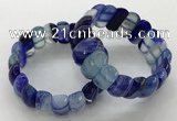 CGB3145 7.5 inches 11*23mm faceted oval agate bracelets