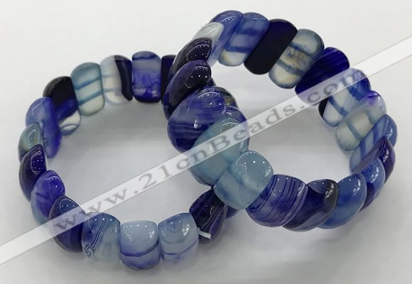 CGB3145 7.5 inches 11*23mm faceted oval agate bracelets