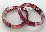 CGB3168 7.5 inches 12*15mm rectangle agate bracelets wholesale