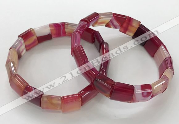 CGB3168 7.5 inches 12*15mm rectangle agate bracelets wholesale