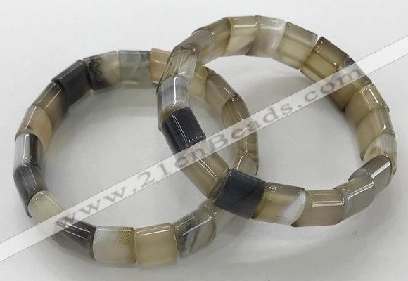 CGB3175 7.5 inches 12*15mm rectangle agate bracelets wholesale