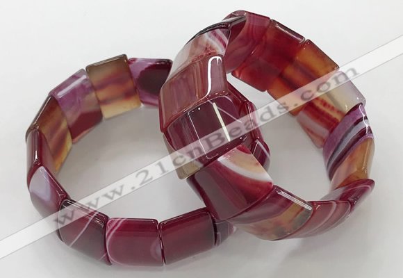 CGB3188 7.5 inches 15*25mm rectangle agate bracelets wholesale