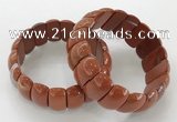 CGB3254 7.5 inches 12*25mm oval red jasper bracelets