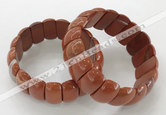 CGB3254 7.5 inches 12*25mm oval red jasper bracelets