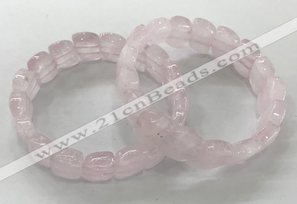 CGB3265 7.5 inches 10*15mm faceted marquise rose quartz bracelets