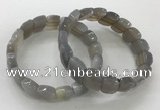 CGB3267 7.5 inches 10*15mm faceted marquise grey agate bracelets