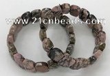 CGB3273 7.5 inches 10*15mm faceted marquise rhodonite bracelets