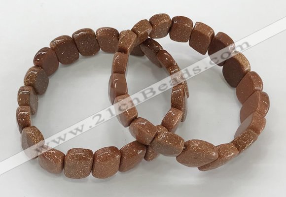 CGB3277 7.5 inches 10*15mm faceted marquise goldstone bracelets