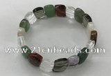 CGB3280 7.5 inches 10*15mm faceted oval mixed gemstone bracelets