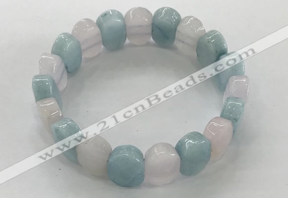 CGB3283 7.5 inches 10*15mm faceted oval mixed gemstone bracelets