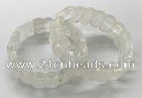 CGB3290 7.5 inches 10*20mm faceted oval white crystal bracelets