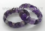 CGB3292 7.5 inches 10*20mm faceted oval amethyst bracelets