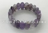 CGB3311 7.5 inches 10*20mm faceted oval amethyst bracelets