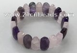 CGB3312 7.5 inches 10*20mm faceted oval mixed quartz bracelets