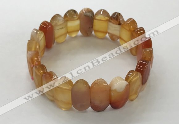 CGB3315 7.5 inches 10*20mm faceted oval red agate bracelets