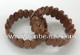 CGB3323 7.5 inches 10*20mm faceted oval goldstone bracelets