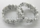 CGB3325 7.5 inches 10*20mm faceted oval white howlite bracelets