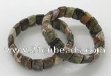 CGB3334 7.5 inches 10*15mm rectangle rainforest agate bracelets