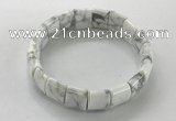 CGB3336 7.5 inches 10*15mm rectangle white howlite bracelets