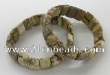 CGB3337 7.5 inches 10*15mm rectangle picture jasper bracelets