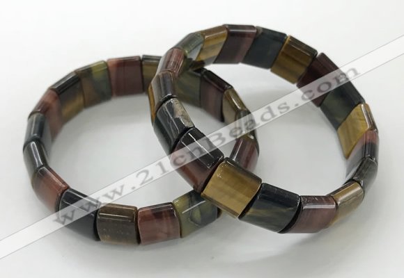 CGB3341 7.5 inches 10*15mm rectangle mixed tiger eye bracelets