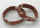 CGB3342 7.5 inches 10*15mm rectangle red jasper bracelets