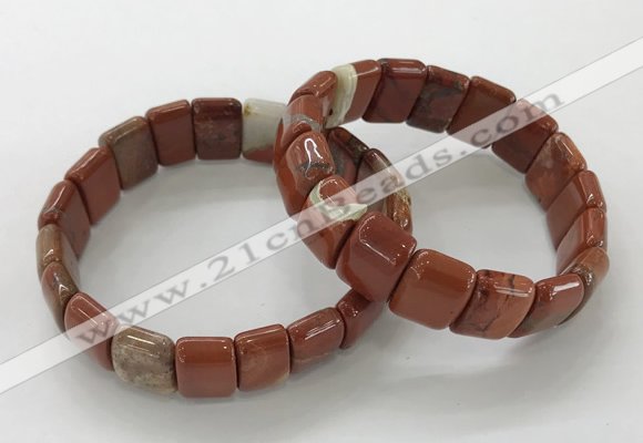 CGB3342 7.5 inches 10*15mm rectangle red jasper bracelets