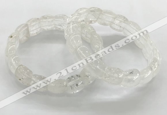 CGB3360 7.5 inches 10*15mm oval white crystal bracelets