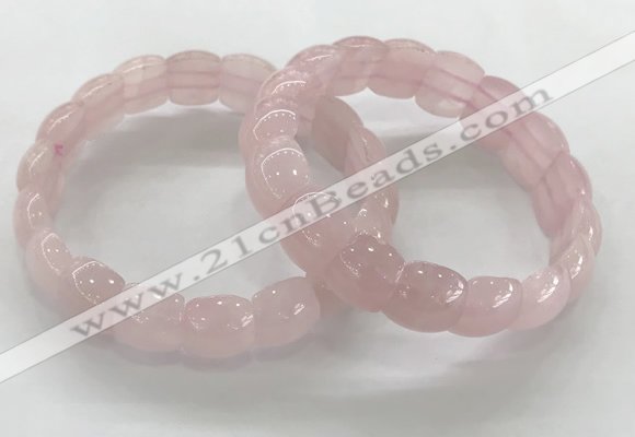 CGB3361 7.5 inches 10*15mm oval rose quartz bracelets